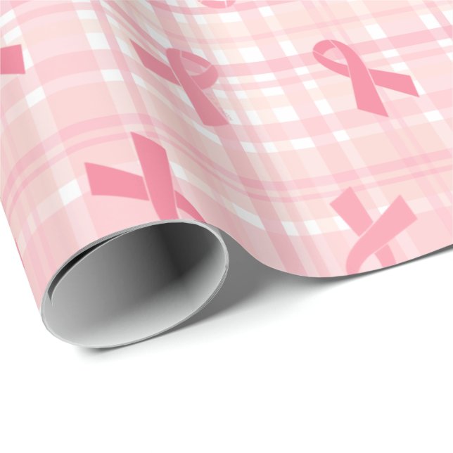 Breast Cancer Pink Ribbon Play Mönster Presentpapper (Rullad Hörn)