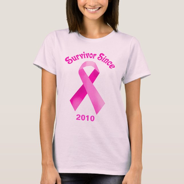 Breast Cancer Pink Ribbon Shirt Tee (Framsida)