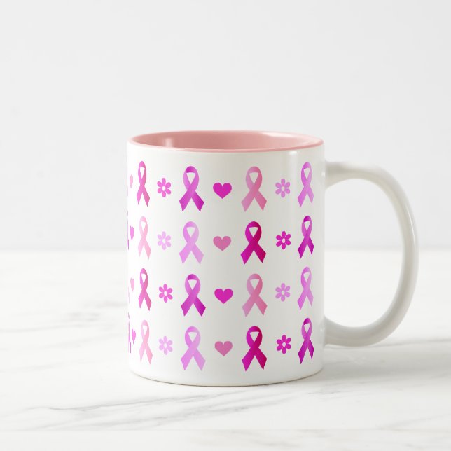 Breast Cancer Pink Ribbon Två-Tonad Mugg (Höger)