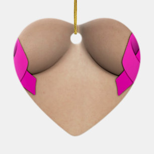 Breast Cancer Pink Ribbons jul Ornament