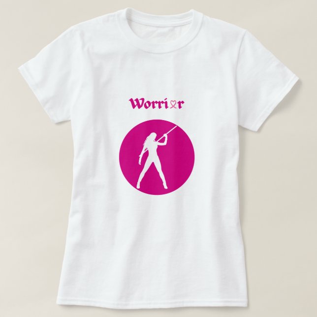Breast Cancer Pink Warrior Woman T-Shirt (Design framsida)