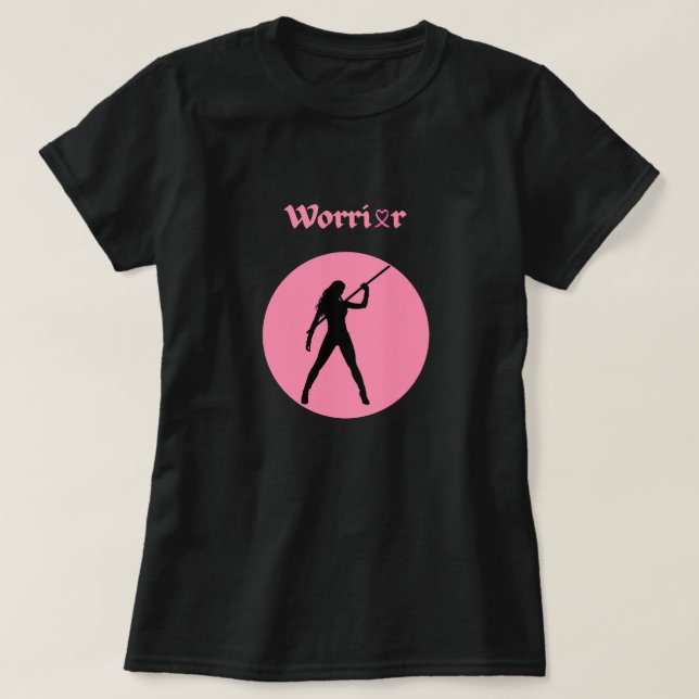 Breast Cancer Pink Warrior Woman T-Shirt (Design framsida)