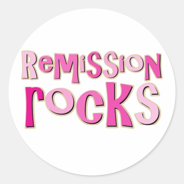 Breast Cancer Remmission Sten Runt Klistermärke (Framsida)