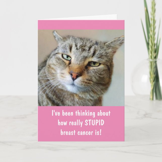 Breast Cancer Resentful Funny Cat Kort (Framsida)