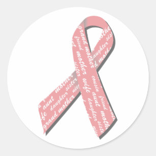 Breast Cancer Ribbon Runt Klistermärke
