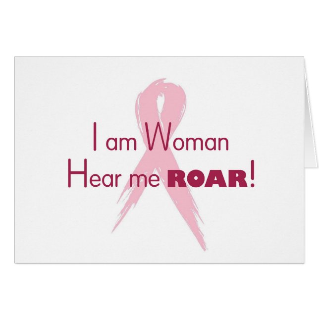 Breast Cancer Roar-kort Hälsningskort (Framsidan Horizontal)