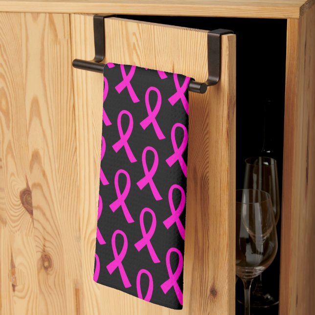 Breast Cancer Shock rosa Ribbon Mönster Kökshandduk (Thirds Fold)