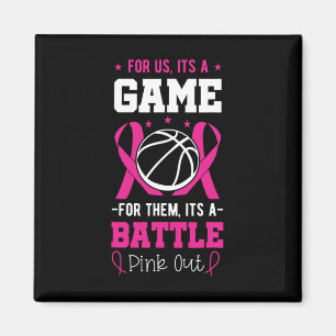 Breast Cancer Sketll Player Coach Rosa Ribbon Awar Magnet