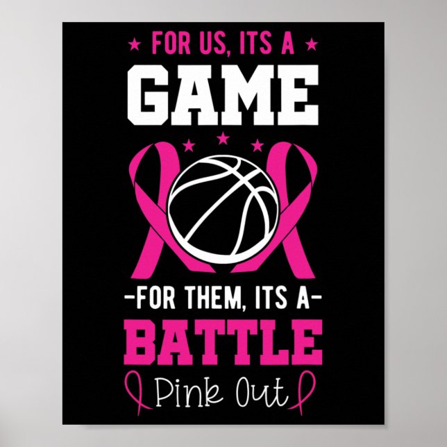 Breast Cancer Sketll Player Coach Rosa Ribbon Awar Poster (Framsidan)