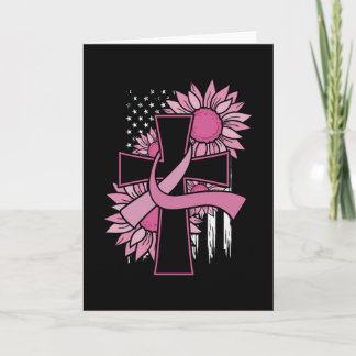Breast Cancer Solros Rosa Ribbon Kor Faith Kort
