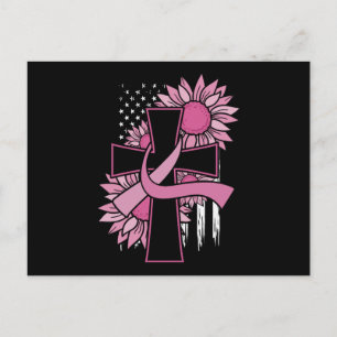 Breast Cancer Solros Rosa Ribbon Kor Faith Vykort