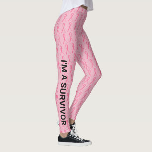 Breast Cancer Springa Dubblan Ditt namn Sid Rosa R Leggings