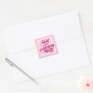 Breast Cancer Stickers-Rosa Ribbon Fyrkantigt Klistermärke
