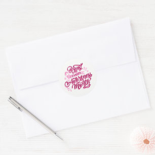 Breast Cancer Stickers-Rosa Ribbon Runt Klistermärke