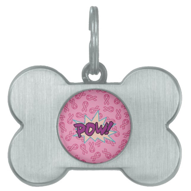 Breast Cancer Toppen Hero Namnbricka Husdjur (Framsidan)