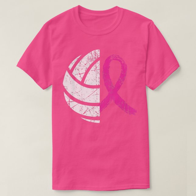 Breast Cancer Volleyball Rosa Ribbon Awareness Cos T Shirt (Design framsida)