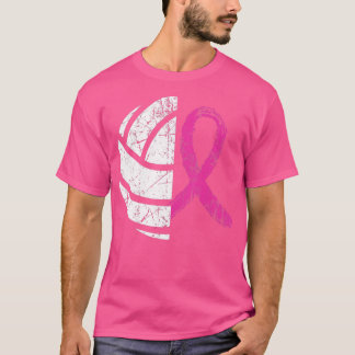 Breast Cancer Volleyball Rosa Ribbon Awareness Cos T Shirt