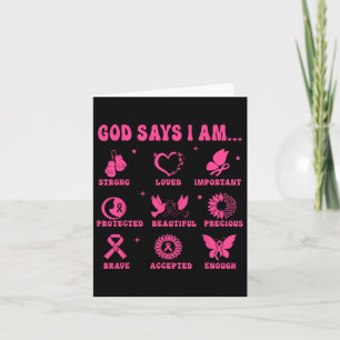 Breast Cancer Warrior Survivor Christian Faith Gud Kort