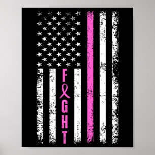 Breast Survivor American Flagga Breast Cancer Awar Poster