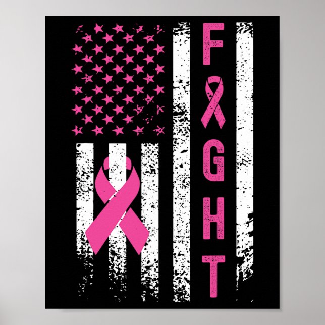 Breast Survivor American Flagga Breast Cancer Awar Poster (Framsidan)