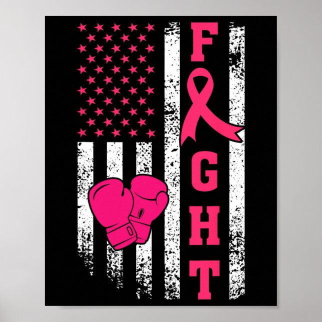 Breast Survivor American Flagga Breast Cancer Awar Poster (Framsidan)