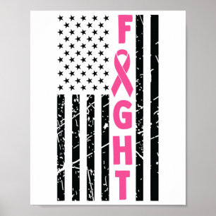 Breast Survivor American Flagga Breast Cancer Awar Poster