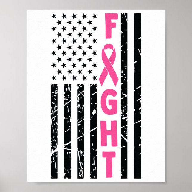 Breast Survivor American Flagga Breast Cancer Awar Poster (Framsidan)