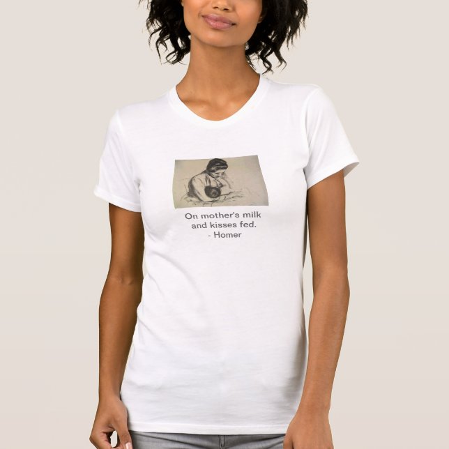 Breastfeeding baby för Mary Cassatt mor T Shirt (Framsida)