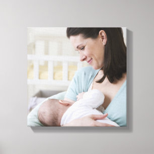 Breastfeeding bebis för mor canvastryck