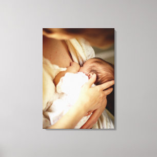 Breastfeeding flicka för mor (1-3 månader) canvastryck