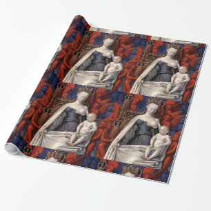 BREASTFEEDING MADONNA OCH BARN MED ÄNGLAR PRESENTPAPPER