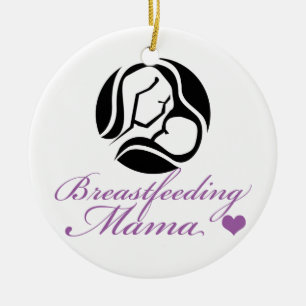 Breastfeeding mammor julgransprydnad keramik