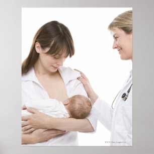 Breastfeeding rådgivning från en doktor poster