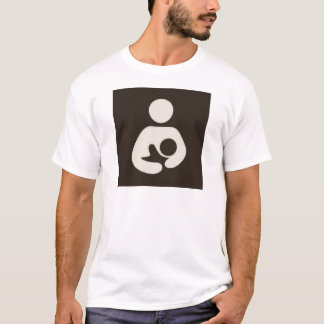 Breastfeeding-/sjukvårdsymbolbrunt T-shirt