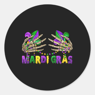 Breastört Mardi Gras 2025 Shirt Funny Pärlor Outli Runt Klistermärke