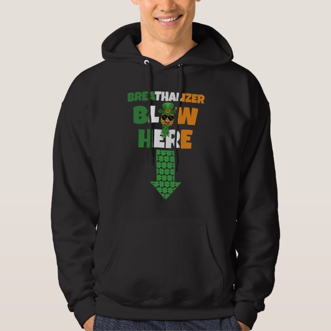 Breathalizer Blow Here St Patricks Day Pineapple S Hoodie (Framsida)