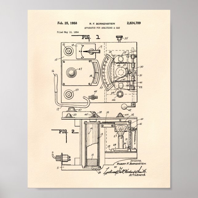 Breathalyzer Policeman 1958 Patent - Old Peper Poster (Framsidan)
