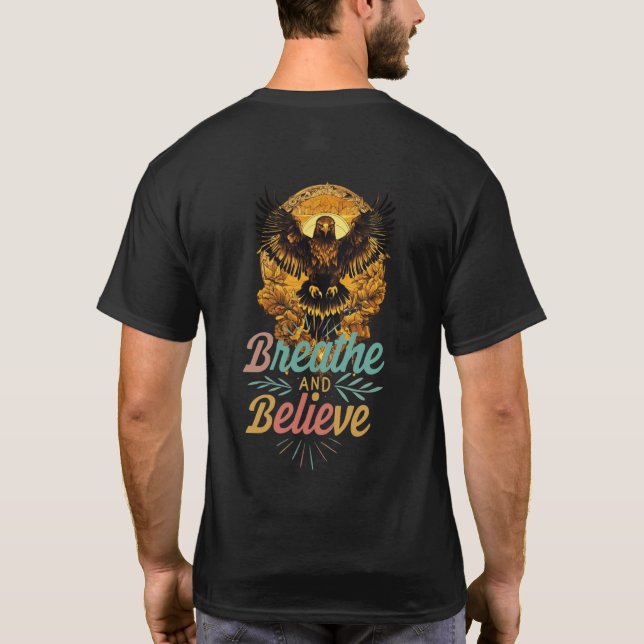 "Breathe and Tro" Golden Eagle Tattoo T Shirt (Baksida)