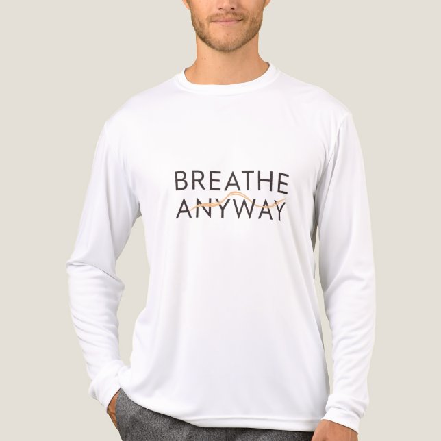 Breathe Anyway – Stress Awareness Minimal Yellow  T Shirt (Framsida)
