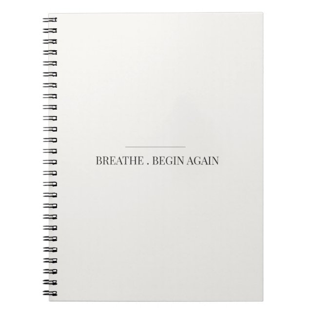 Breathe Begin Again Anteckningsbok – Mindfulness J (Framsidan)