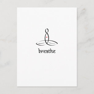Breathe - Black Sanskrit stil Vykort