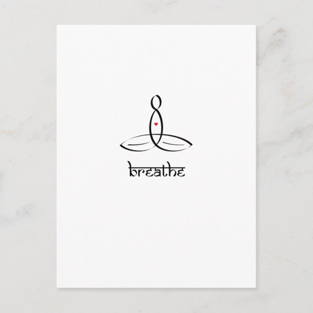 Breathe - Black Sanskrit stil Vykort (Framsida)