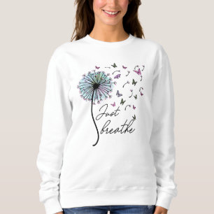 Breathe Blommigt Dandelion Butterflies-citat T Shirt