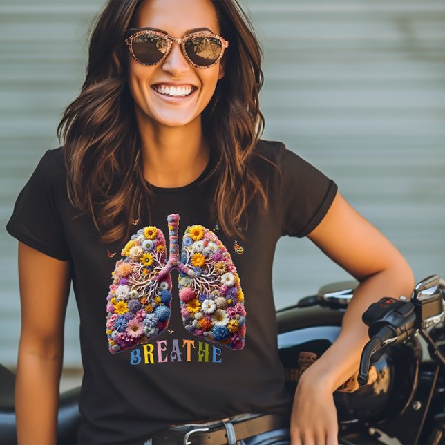 Breathe Blommigt Lungs T Shirt (Skapare uppladdad)