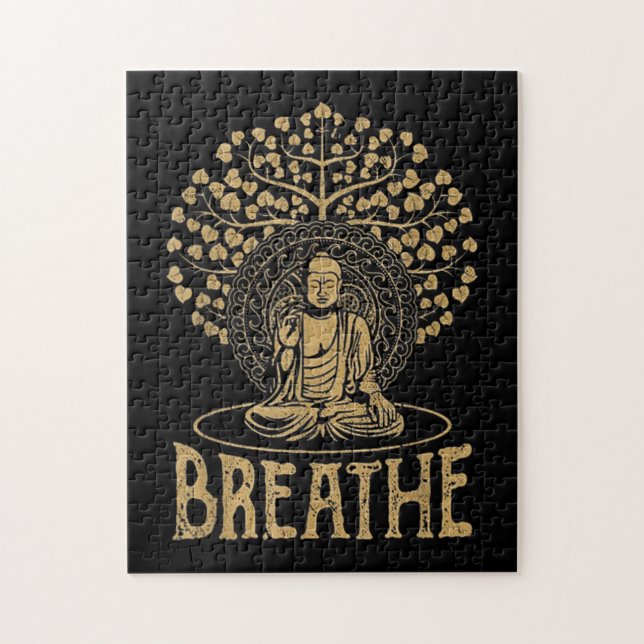 Breathe Buddha Idea Yoga och Meditation Pussel (Vertikal)