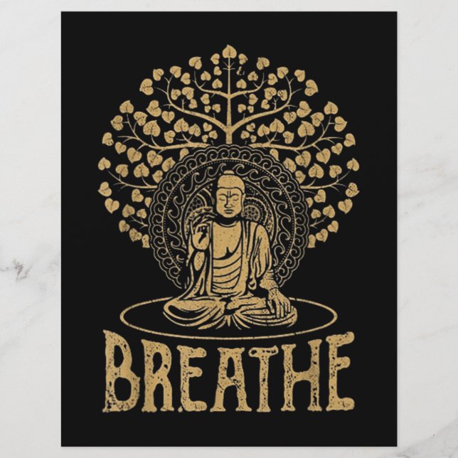 Breathe Buddha Idea Yoga och Meditation Reklamblad (Framsidan)