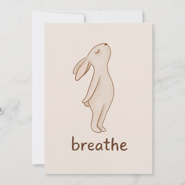 Breathe Bunny Encouragement Card Inbjudningar (Framsida)
