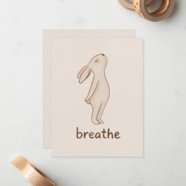 Breathe Bunny Flat Note Card Anteckningskort