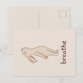 Breathe Bunny Minimalist Postcard Inbjudan Vykort