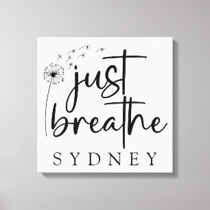 Breathe Dandelion-eget namn Canvastryck